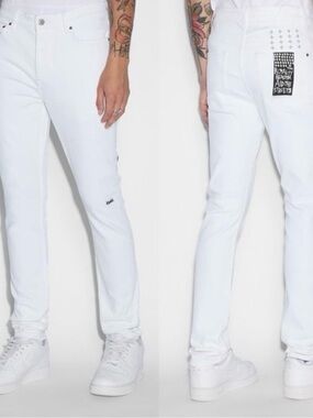 Avalanche White Skinny Jeans for Men